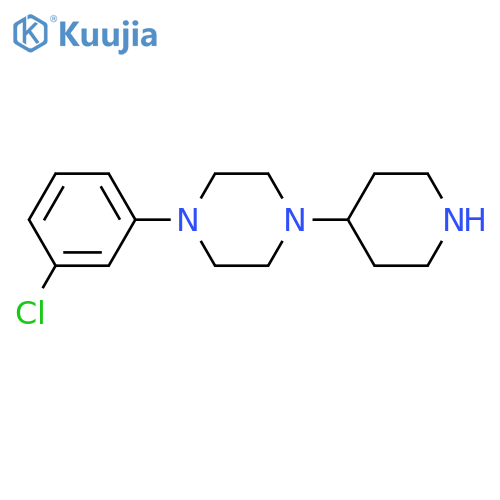 1-(3-chlorophenyl)-4-(piperidin-4-yl)piperazine structure