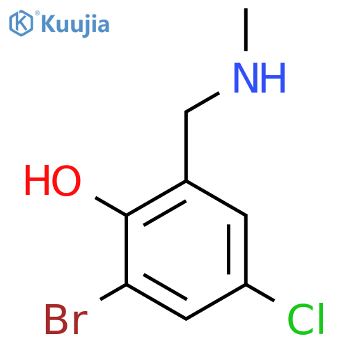 2-bromo-4-chloro-6-(methylamino)methylphenol structure