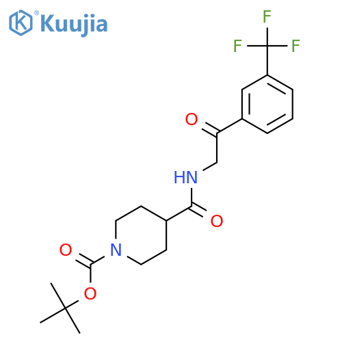 Tert-butyl 4-((2-oxo-2-(3-(trifluoromethyl)phenyl)ethyl)carbamoyl)piperidine-1-carboxylate structure