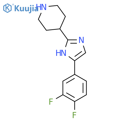 4-5-(3,4-Difluorophenyl)-1H-imidazol-2-ylpiperidine structure