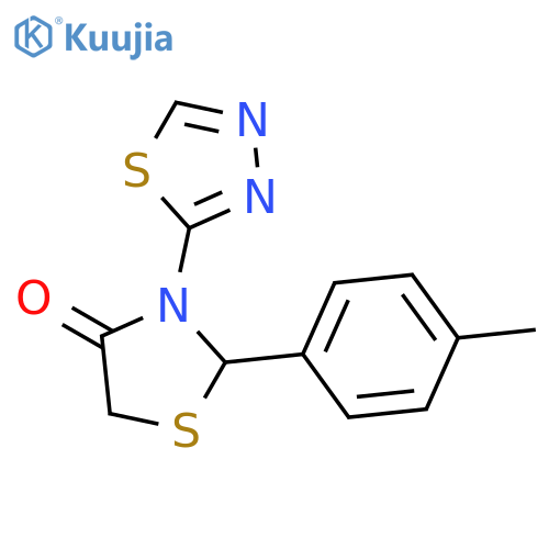 4-Thiazolidinone, 2-(4-methylphenyl)-3-(1,3,4-thiadiazol-2-yl)- structure