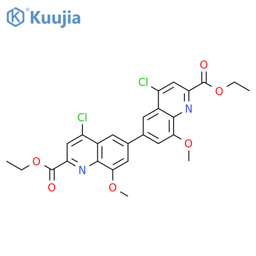 [6,6'-Biquinoline]-2,2'-dicarboxylic acid, 4,4'-dichloro-8,8'-dimethoxy-, diethyl ester structure