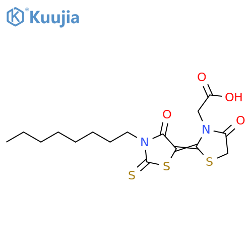 2-(3-Octyl-4-oxo-2-thioxo-5-thiazolidinylidene)-4-oxo-3-thiazolidineacetic acid structure