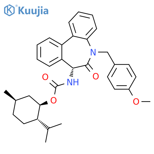 N-(7R)-6,7-Dihydro-5-(4-methoxyphenyl)methyl-6-oxo-5H-dibenzb,dazepin-7-yl-carbamic Acid (1R,2S,5R)-5-Methyl-2-(1-methylethyl)cyclohexyl ester structure