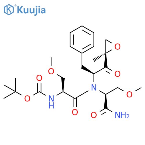 N-[(1,1-Dimethylethoxy)carbonyl]-O-methyl-L-seryl-O-methyl-N-[(1S)-2-[(2R)-2-methyl-2-oxiranyl]-2-oxo-1-(phenylmethyl)ethyl]-L-serinamide structure