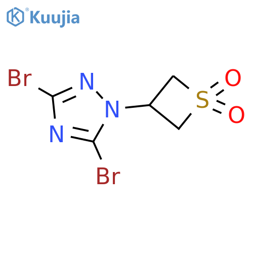 3,5-dibromo-1-(1,1-dioxo-λ6-thietan-3-yl)-1H-1,2,4-triazole structure