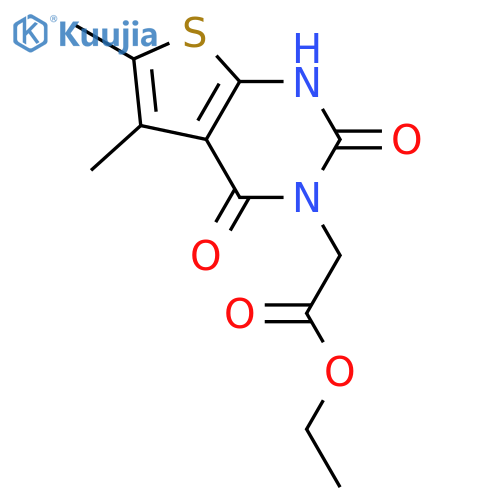 Thieno[2,3-d]pyrimidine-3(2H)-acetic acid, 1,4-dihydro-5,6-dimethyl-2,4-dioxo-, ethyl ester structure