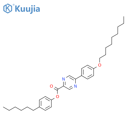 Pyrazinecarboxylic acid, 5-[4-(nonyloxy)phenyl]-, 4-hexylphenyl ester structure