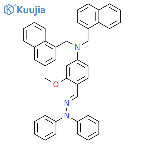 Benzaldehyde, 4-[bis(1-naphthalenylmethyl)amino]-2-methoxy-, diphenylhydrazone structure