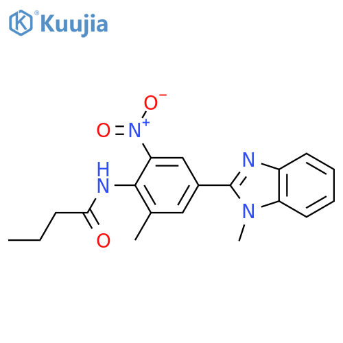 N-[2-Methyl-4-(1-methyl-1H-benzimidazol-2-yl)-6-nitrophenyl]butanamide structure