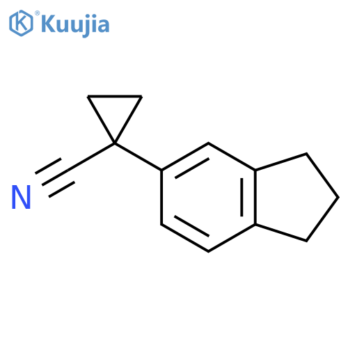 1-(2,3-dihydro-1H-inden-5-yl)cyclopropane-1-carbonitrile structure