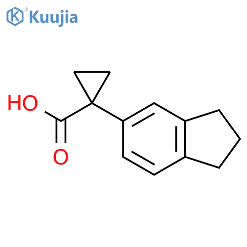 1-(2,3-dihydro-1H-inden-5-yl)cyclopropane-1-carboxylic acid structure