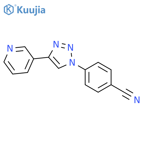 Benzonitrile, 4-[4-(3-pyridinyl)-1H-1,2,3-triazol-1-yl]- structure