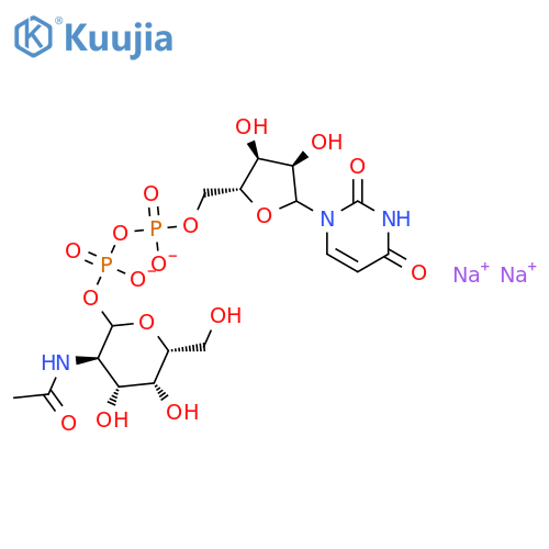 Uridine 5′-Diphospho-N-acetylgalactosamine Disodium Salt structure