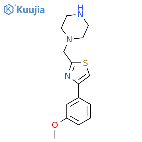 1-{[4-(3-Methoxyphenyl)-1,3-thiazol-2-yl]methyl}piperazine structure