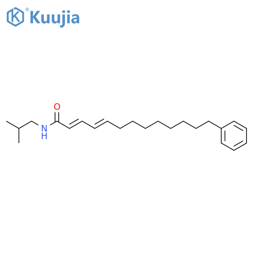 2,4-Tridecadienamide, N-(2-methylpropyl)-13-phenyl-, (E,E)- structure