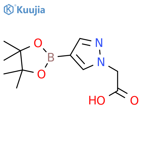 2-[4-(tetramethyl-1,3,2-dioxaborolan-2-yl)-1H-pyrazol-1-yl]acetic acid structure