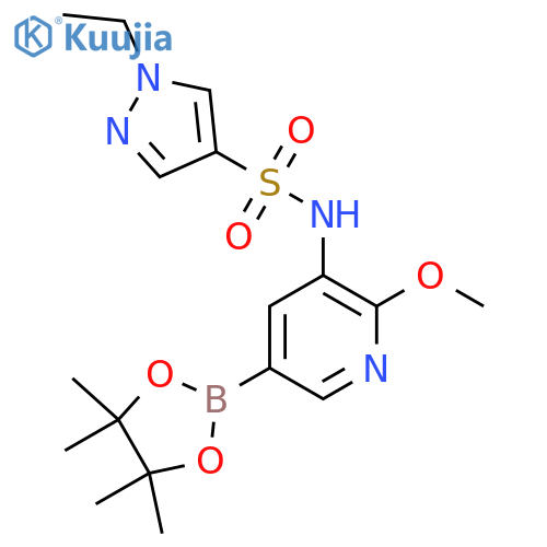 1-ETHYL-N-[2-METHOXY-5-(4,4,5,5-TETRAMETHYL-1,3,2-DIOXABOROLAN-2-YL)-3-PYRIDINYL]-1H-PYRAZOLE-4-SULFONAMIDE structure
