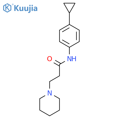 1-Piperidinepropanamide, N-(4-cyclopropylphenyl)- structure