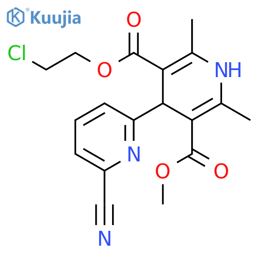 [2,4'-Bipyridine]-3',5'-dicarboxylic acid, 6-cyano-1',4'-dihydro-2',6'-dimethyl-, 2-chloroethyl methyl ester structure