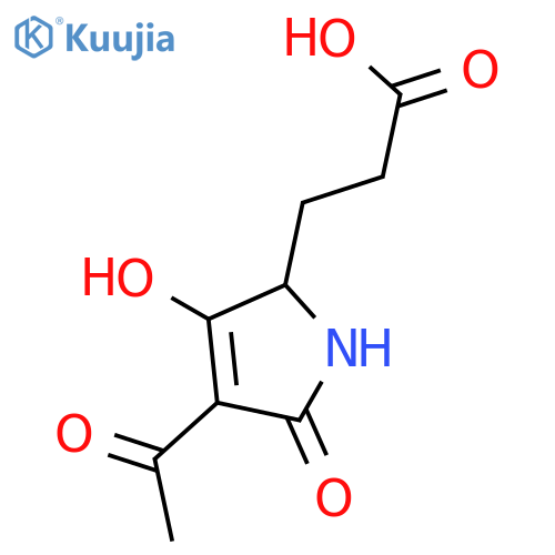 (S)-4-acetyl-2,5-dihydro-3-hydroxy-5-oxo-1H-Pyrrole-2-propanoic acid structure