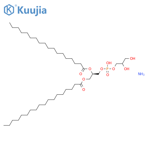 Octadecanoic acid,1-[[[(2,3-dihydroxypropoxy)hydroxyphosphinyl]oxy]methyl]-1,2-ethanediyl ester,monoammonium salt (9CI) structure