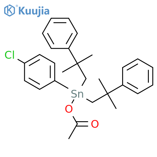Stannane, (acetyloxy)(4-chlorophenyl)bis(2-methyl-2-phenylpropyl)- structure