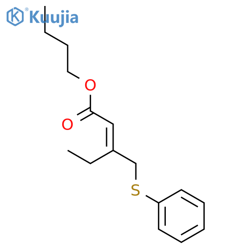 2-Pentenoic acid, 3-[(phenylthio)methyl]-, butyl ester, (E)- structure
