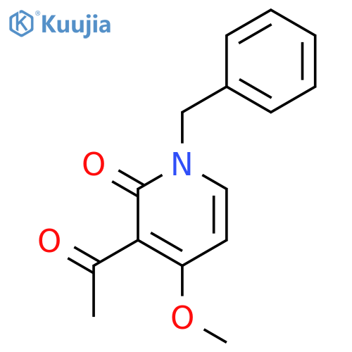 2(1H)-PYRIDINONE, 3-ACETYL-4-METHOXY-1-(PHENYLMETHYL)- structure