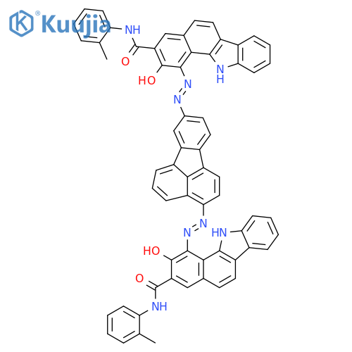 11H-Benzo[a]carbazole-3-carboxamide, 1,1'-[3,8-fluoranthenediylbis(azo)]bis[2-hydroxy-N-(2-methylphenyl)- structure
