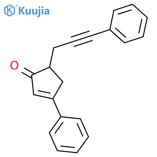 2-Cyclopenten-1-one, 3-phenyl-5-(3-phenyl-2-propynyl)- structure
