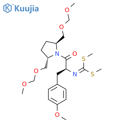 Carbonimidodithioic acid, N-[(1S)-2-[(2S,5S)-2,5-bis[(methoxymethoxy)methyl]-1-pyrrolidinyl]-1-[(4-methoxyphenyl)methyl]-2-oxoethyl]-, dimethyl ester structure