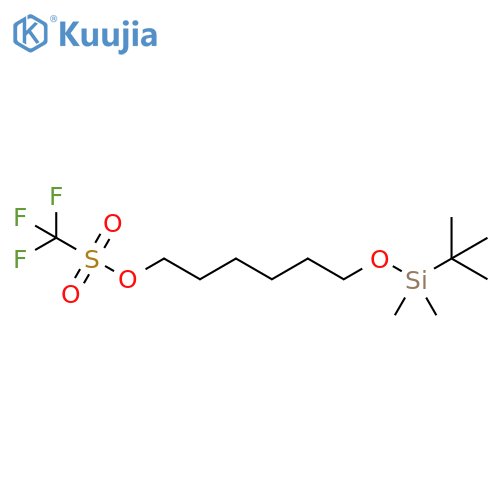 Methanesulfonic acid, 1,1,1-trifluoro-, 6-[[(1,1-dimethylethyl)dimethylsilyl]oxy]hexyl ester structure