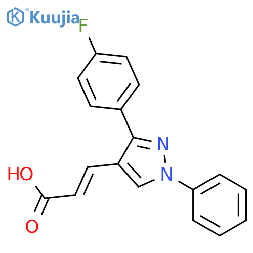 3-3-(4-Fluorophenyl)-1-phenyl-1H-pyrazol-4-ylprop-2-enoic Acid structure