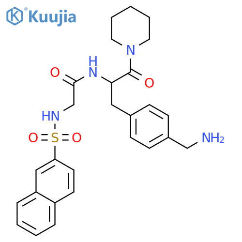 Acetamide,N-[1-[[4-(aminomethyl)phenyl]methyl]-2-oxo-2-(1-piperidinyl)ethyl]-2-[(2-naphthalenylsulfonyl)amino]- structure