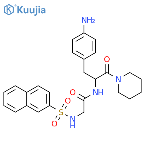 Acetamide,N-[1-[(4-aminophenyl)methyl]-2-oxo-2-(1-piperidinyl)ethyl]-2-[(2-naphthalenylsulfonyl)amino]- structure