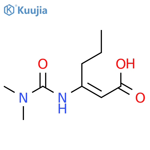 2-Hexenoic acid, 3-[[(dimethylamino)carbonyl]amino]- structure