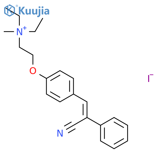Ethanaminium, 2-[4-(2-cyano-2-phenylethenyl)phenoxy]-N,N-diethyl-N-methyl-, iodide structure