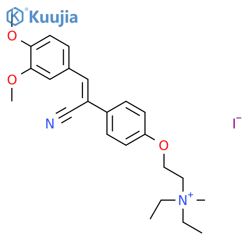 Ethanaminium, 2-[4-[1-cyano-2-(3,4-dimethoxyphenyl)ethenyl]phenoxy]-N,N-diethyl-N- methyl-, iodide structure