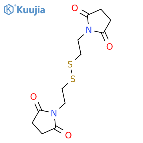 1-(2-{[2-(2,5-dioxopyrrolidin-1-yl)ethyl]disulfanyl}ethyl)pyrrolidine-2,5-dione structure