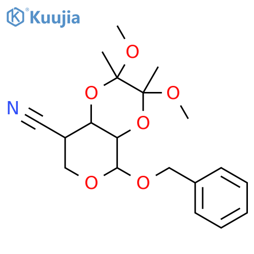 Benzyl 4-Cyano-4-deoxy-2,3-O-(1S,2S)-1,2-dimethoxy-1,2-dimethyl-1,2-ethanediyl-b-D-arabinopyranoside structure