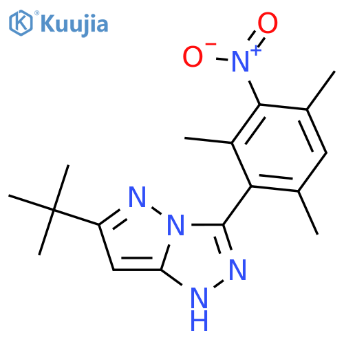 1H-Pyrazolo[5,1-c]-1,2,4-triazole, 6-(1,1-dimethylethyl)-3-(2,4,6-trimethyl-3-nitrophenyl)- structure