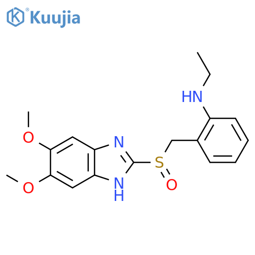 Benzenamine,2-[[(5,6-dimethoxy-1H-benzimidazol-2-yl)sulfinyl]methyl]-N-ethyl- structure