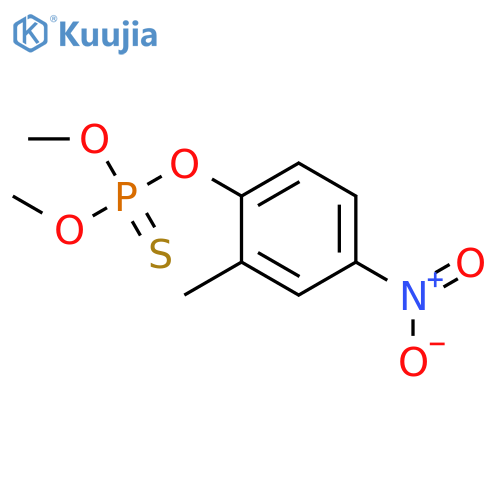 Phosphorothioic acid,O,O-dimethyl O-(2-methyl-4-nitrophenyl) ester structure