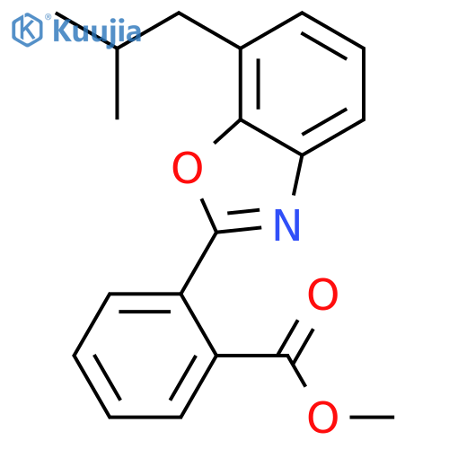 Benzoic acid, 2-[7-(2-methylpropyl)-2-benzoxazolyl]-, methyl ester structure