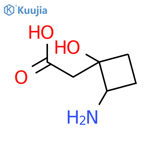 (1RS,2RS)-2-Amino-1-hydroxy-1-cyclobutaneacetic acid structure