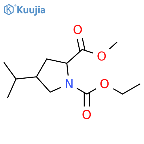 1,2-Pyrrolidinedicarboxylic acid, 4-(1-methylethyl)-, 1-ethyl 2-methyl ester structure