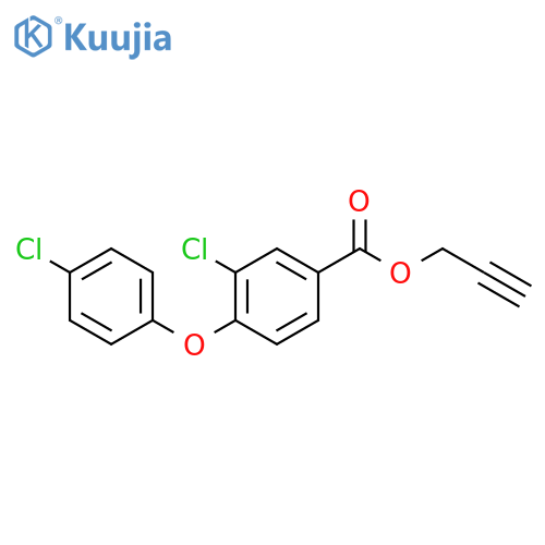 Benzoic acid, 3-chloro-4-(4-chlorophenoxy)-, 2-propynyl ester structure