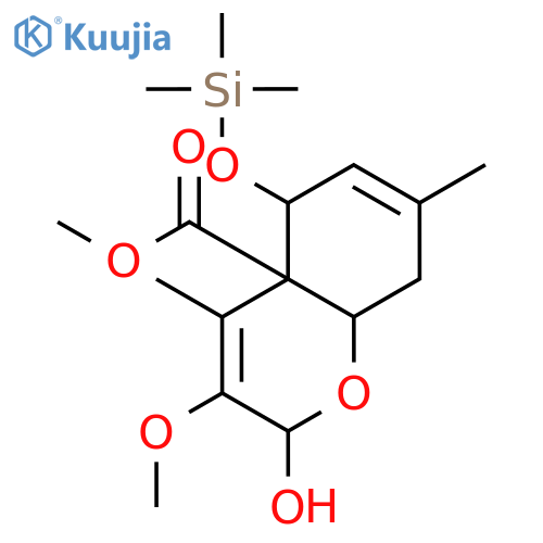2H-1-Benzopyran-4a(5H)-carboxylic acid, 8,8a-dihydro-2-hydroxy-3-methoxy-4,7-dimethyl-5-[(trimethylsilyl)oxy]-, methyl ester structure