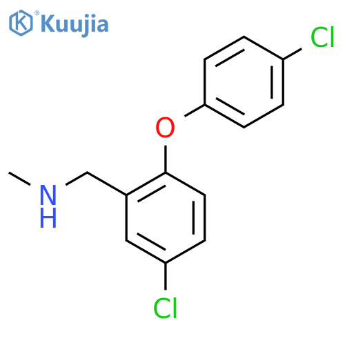 1-(5-chloro-2-(4-chlorophenoxy)phenyl)-N-methylmethanamine structure